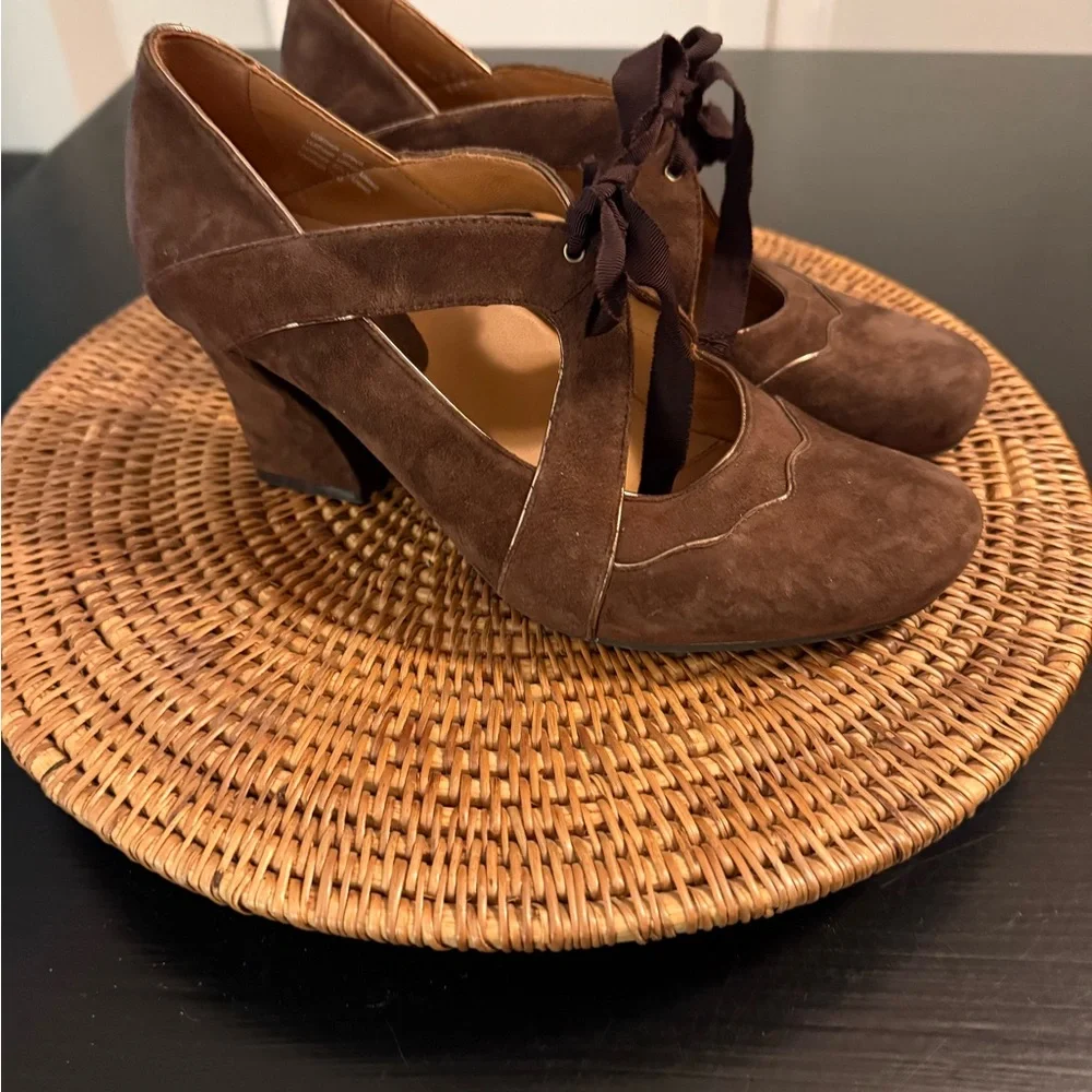 Earthies‎ Elegant Brown Suede Women's Shoes